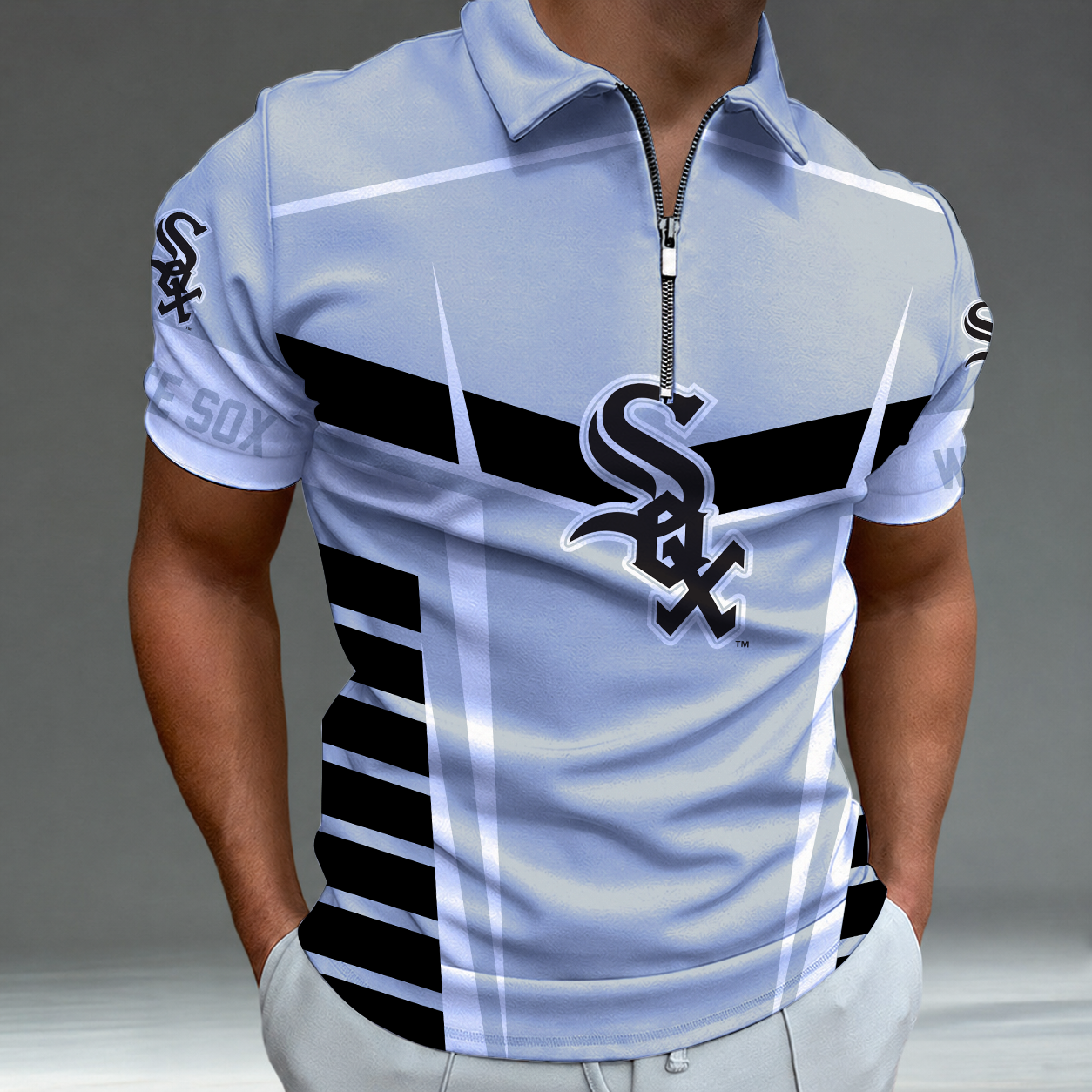 Limited Edition – Customized MLB Chicago White Sox Zip Polo Shirt
