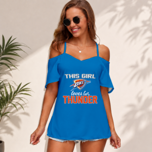 Limited Edition – Customized NBA Oklahoma City Thunder Women’s Strappy Off-Shoulder Top