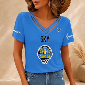 Limited Edition – Customized WNBA Chicago Sky V-Neck Shirt