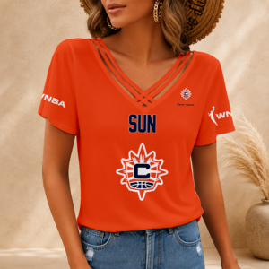 Limited Edition – Customized WNBA Connecticut Sun V-Neck Shirt
