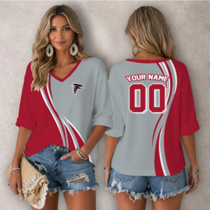 Limited Edition – Customized NFL Atlanta Falcons Women’s Heart V-Neck Long Sleeve Shirt