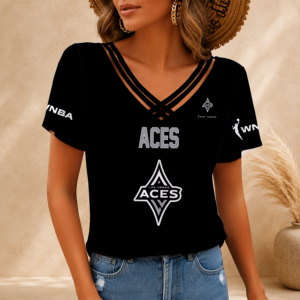 Limited Edition – Customized WNBA Las Vegas Aces V-Neck Shirt