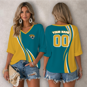 Limited Edition – Customized NFL Jacksonville Jaguars Women’s Heart V-Neck Long Sleeve Shirt