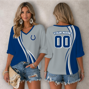 Limited Edition – Customized NFL Indianapolis Colts Women’s Heart V-Neck Long Sleeve Shirt