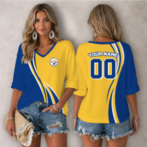 Limited Edition – Customized NFL Pittsburgh Steelers Women’s Heart V-Neck Long Sleeve Shirt