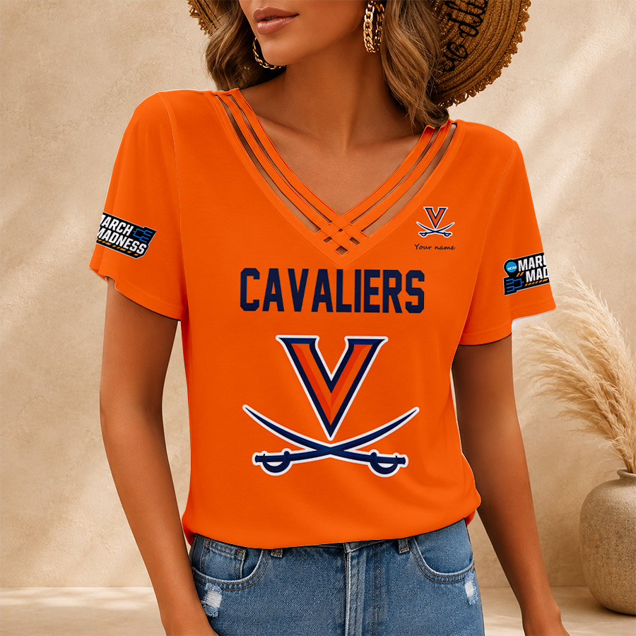 Limited Edition – Customized NCAA Virginia Cavaliers V-Neck Shirt