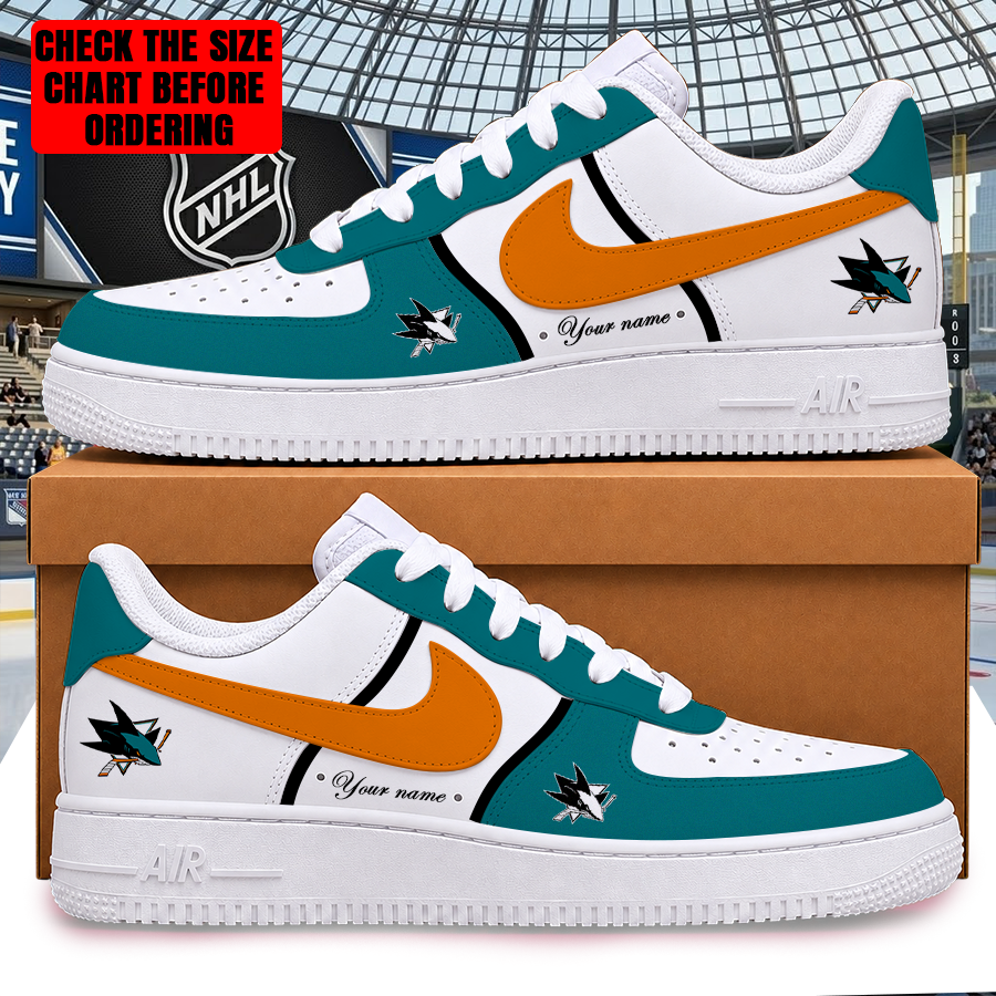 Limited Edition – Customized NHL San Jose Sharks Af1 Shoes