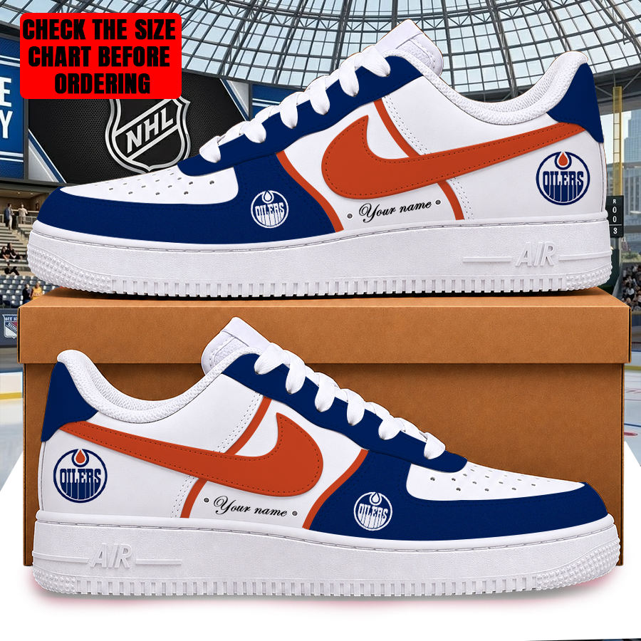 Limited Edition – Customized NHL Edmonton Oilers Af1 Shoes