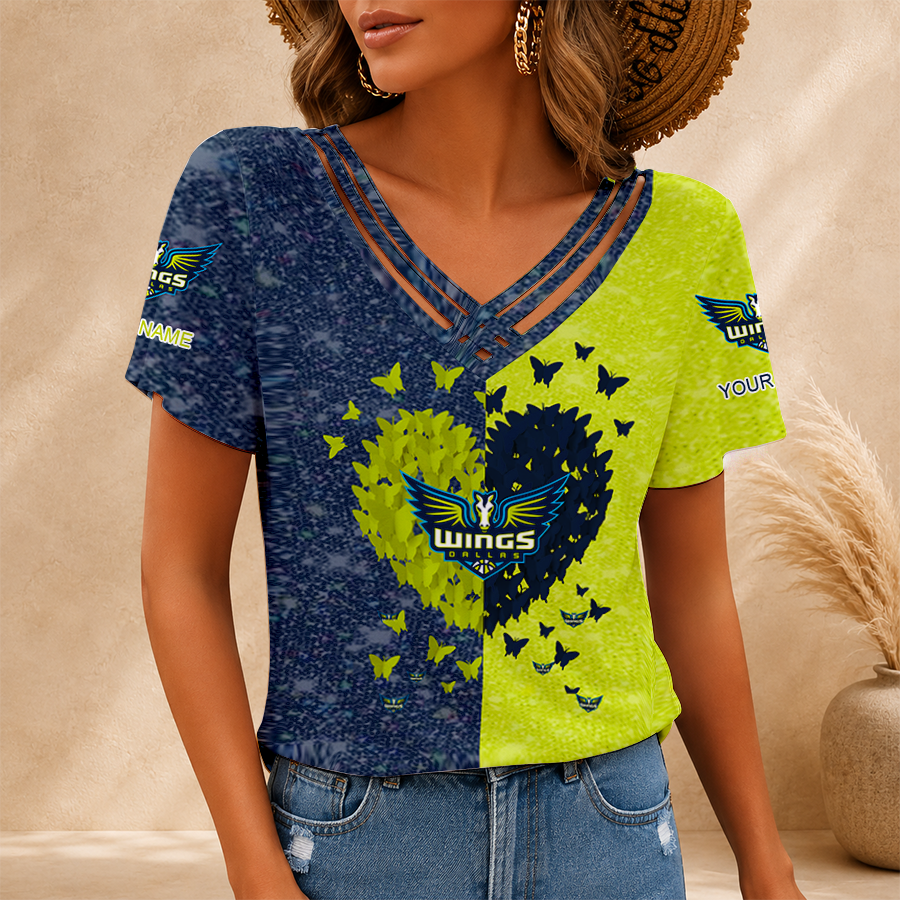 Limited Edition – Customized WNBA Dallas Wings V-Neck Shirt