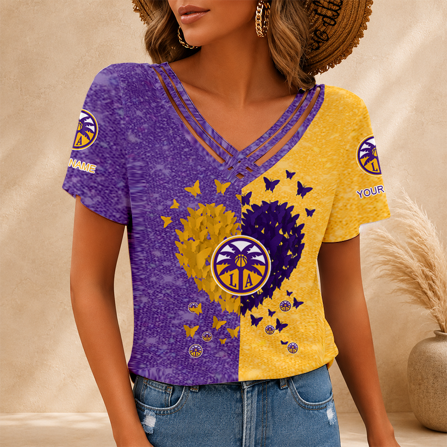 Limited Edition – Customized WNBA Los Angeles Sparks V-Neck Shirt