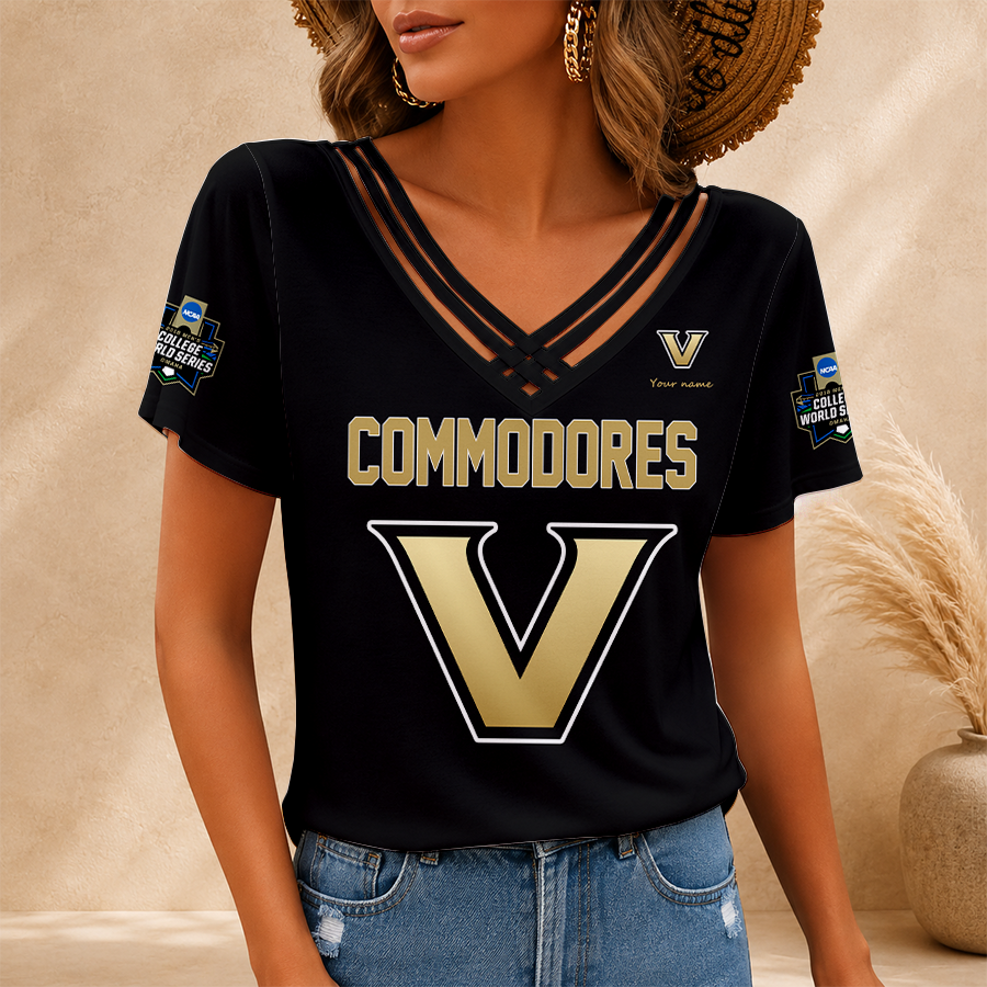 Limited Edition – Customized NCAA Vanderbilt Commodores V-Neck Shirt