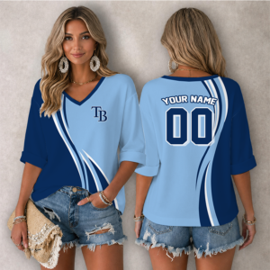 Limited Edition – Customized MLB Tampa Bay Rays Women’s Heart V-Neck Long Sleeve Shirt