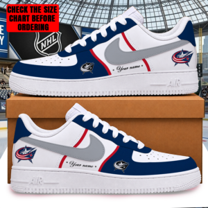 Limited Edition – Customized NHL Columbus Blue Jackets Af1 Shoes