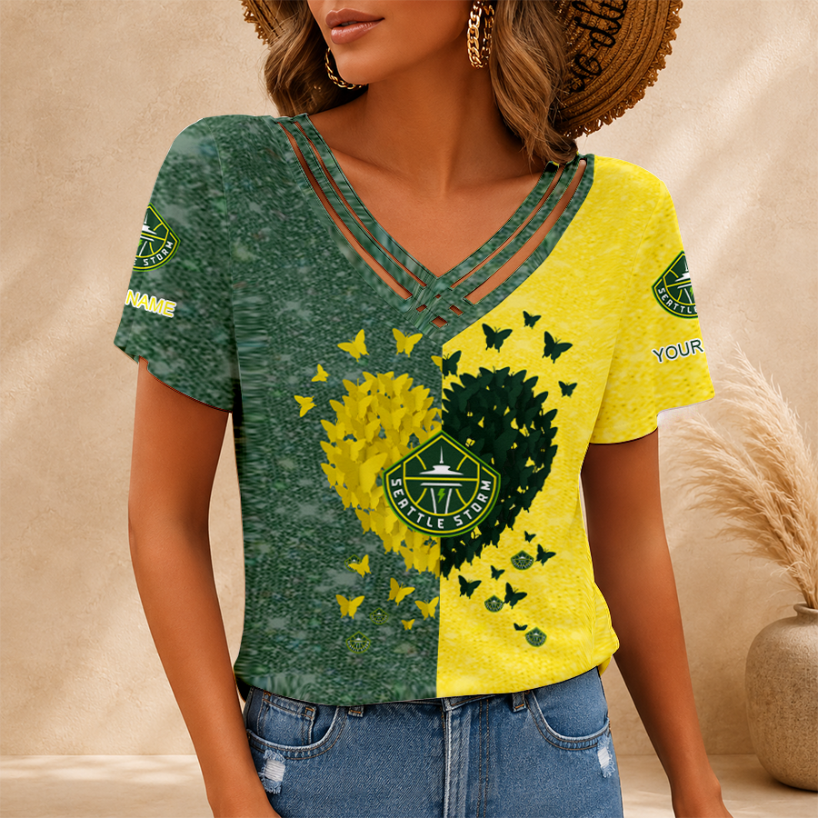 Limited Edition – Customized WNBA Seattle Storm V-Neck Shirt