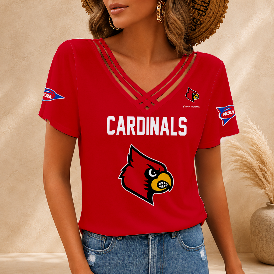 Limited Edition – Customized NCAA Louisville Cardinals V-Neck Shirt