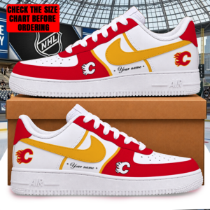 Limited Edition – Customized NHL Calgary Flames Af1 Shoes