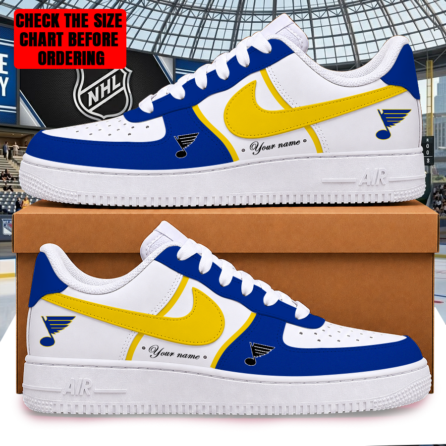 Limited Edition – Customized NHL St. Louis Blues Af1 Shoes