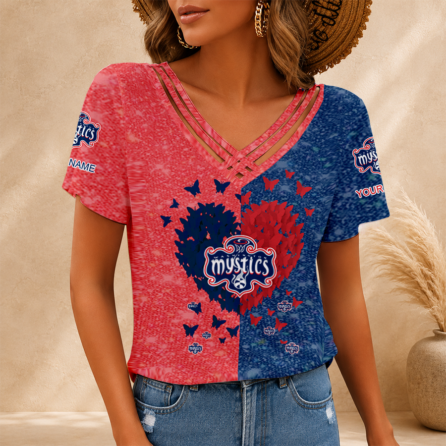 Limited Edition – Customized WNBA Washington Mystics V-Neck Shirt