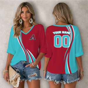 Limited Edition – Customized MLB Arizona Diamondbacks Women’s Heart V-Neck Long Sleeve Shirt