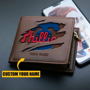 Limited Edition – Customized MLB Philadelphia Phillies Leather Wallet