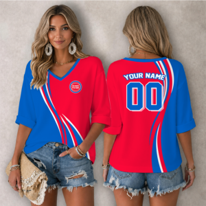 Limited Edition – Customized NBA Detroit Pistons Women’s Heart V-Neck Long Sleeve Shirt
