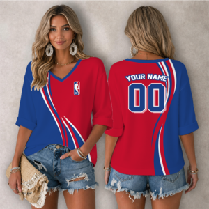 Limited Edition – Customized NBA National Basketball Association Women’s Heart V-Neck Long Sleeve Shirt