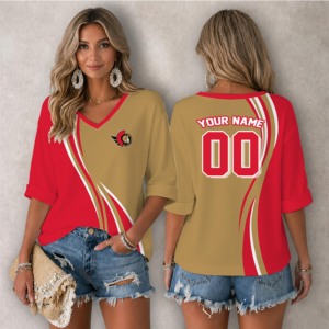 Limited Edition – Customized NHL Ottawa Senators Women’s Heart V-Neck Long Sleeve Shirt