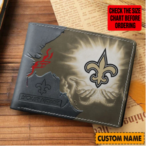 Limited Edition – Customized NFL New Orleans Saints Leather Wallet