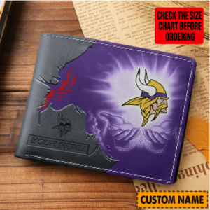 Limited Edition – Customized NFL Minnesota Vikings Leather Wallet