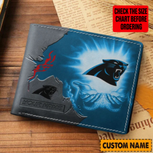 Limited Edition – Customized NFL Carolina Panthers Leather Wallet