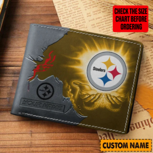 Limited Edition – Customized NFL Pittsburgh Steelers Leather Wallet