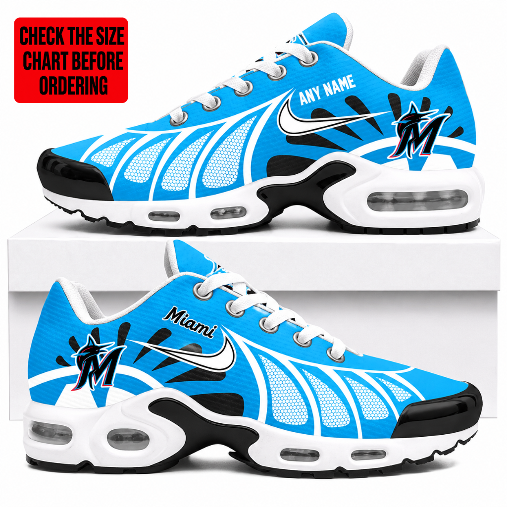 Limited Edition – Customized MLB Miami Marlins Air Max Plus Sneakers