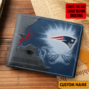 Limited Edition – Customized NFL New England Patriots Leather Wallet