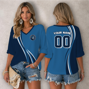 Limited Edition – Customized NBA Minnesota Timberwolves Women’s Heart V-Neck Long Sleeve Shirt