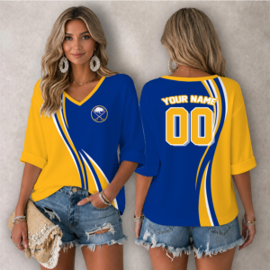 Limited Edition – Customized NHL Buffalo Sabres Women’s Heart V-Neck Long Sleeve Shirt