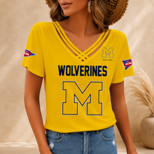 Limited Edition – Customized NCAA Michigan Wolverines V-Neck Shirt