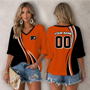 Limited Edition – Customized NHL Philadelphia Flyers Women’s Heart V-Neck Long Sleeve Shirt