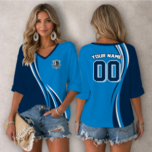 Limited Edition – Customized NBA Dallas Mavericks Women’s Heart V-Neck Long Sleeve Shirt
