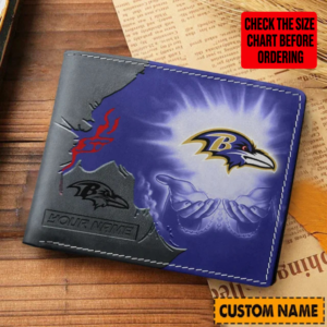 Limited Edition – Customized NFL Baltimore Ravens Leather Wallet