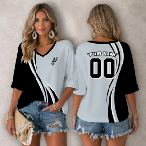 Limited Edition – Customized NBA San Antonio Spurs Women’s Heart V-Neck Long Sleeve Shirt