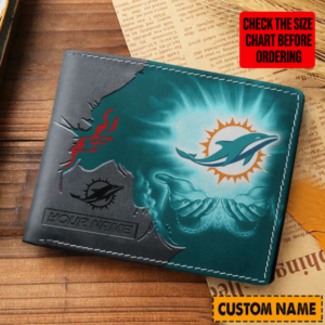 Limited Edition – Customized NFL Miami Dolphins Leather Wallet