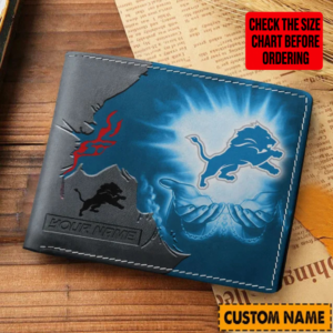 Limited Edition – Customized NFL Detroit Lions Leather Wallet