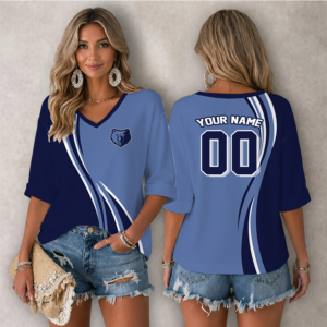 Limited Edition – Customized NBA Memphis Grizzlies Women’s Heart V-Neck Long Sleeve Shirt