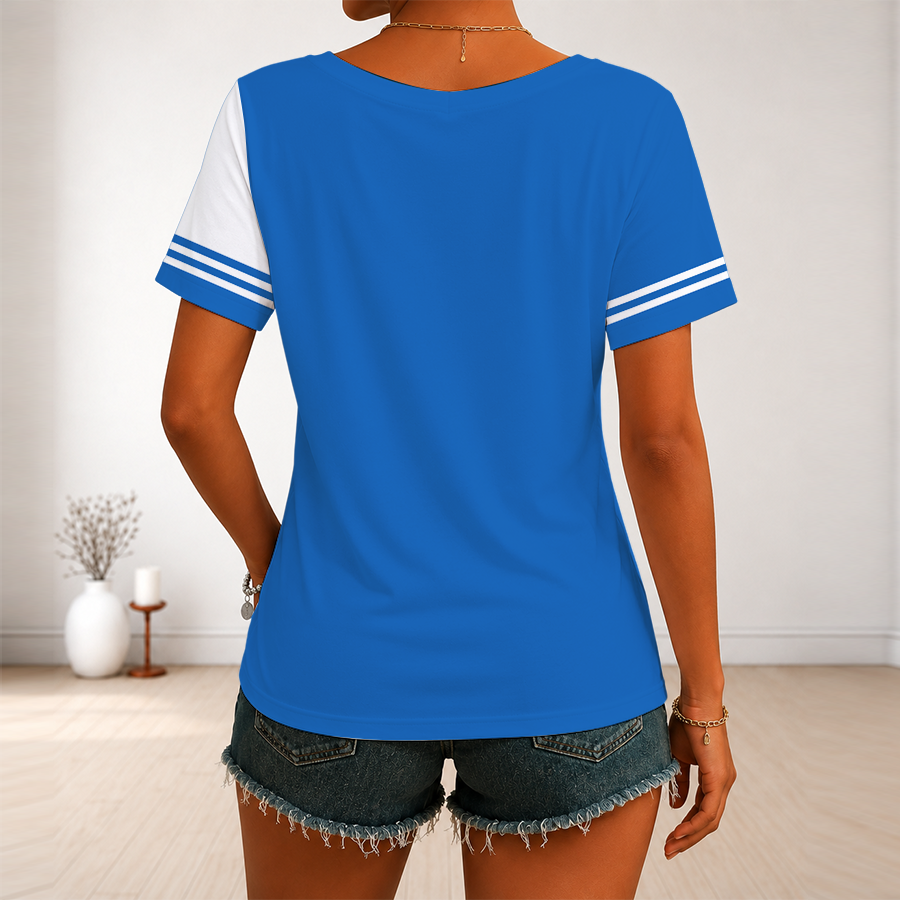 Limited Edition – Customized WNBA Detroit Shock V-Neck Female Shirt - Image 2