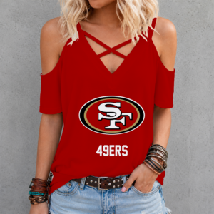 Limited Edition – Customized NFL San Francisco 49Ers Criss Cross V-Neck Top