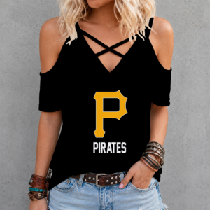 Limited Edition – Customized MLB Pittsburgh Pirates Criss Cross V-Neck Top
