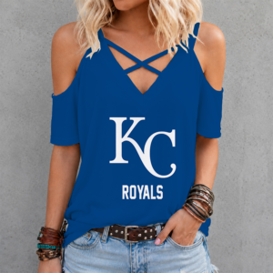 Limited Edition – Customized MLB Kansas City Royals Criss Cross V-Neck Top