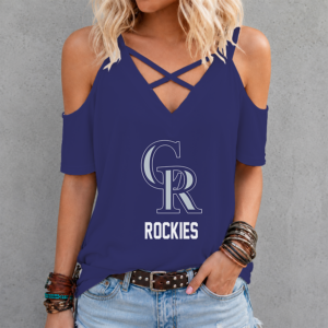 Limited Edition – Customized MLB Colorado Rockies Criss Cross V-Neck Top