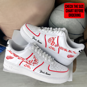 Limited Edition – Customized NHL Detroit Red Wings Af1 Shoes