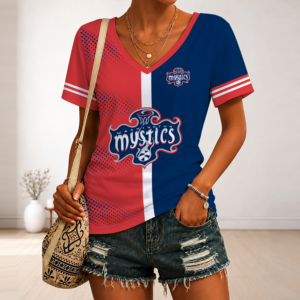 Limited Edition – Customized WNBA Washington Mystics V-Neck Female Shirt